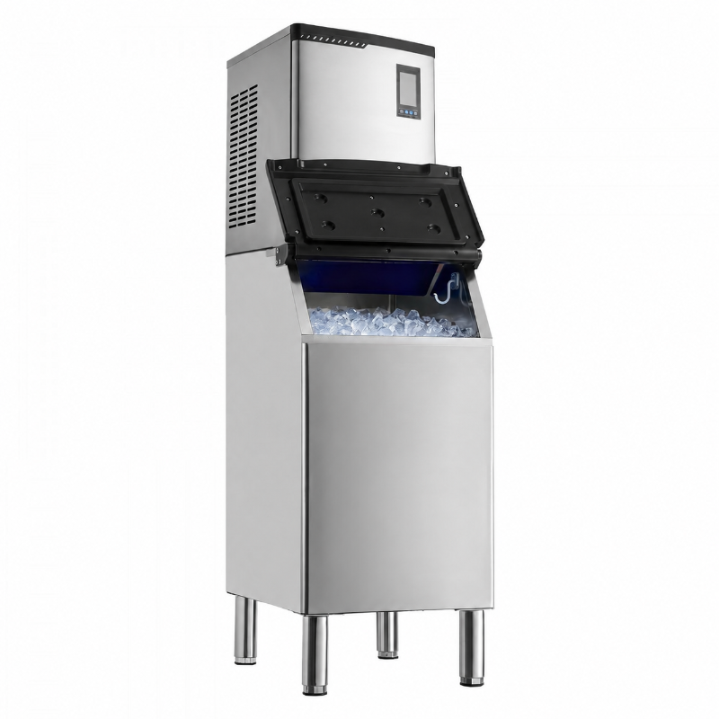 Máquina comercial de hielo de 800LBS/24H con depósito de 300LBS